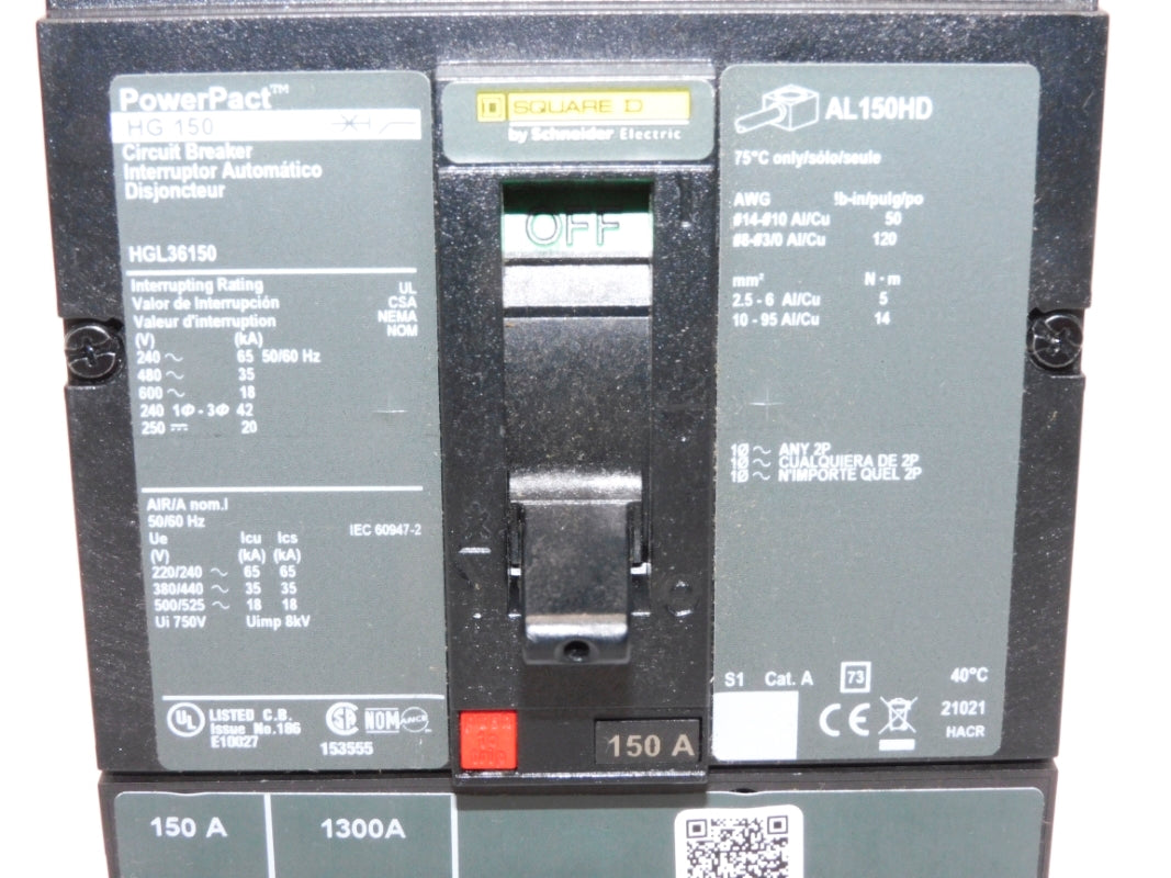 SQUARE D HGL36150 600V 150A NSNP