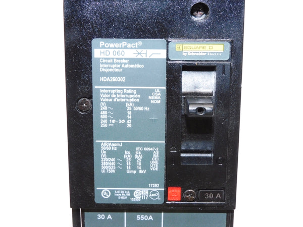 SQUARE D HDA260302 30A 600V NSNP