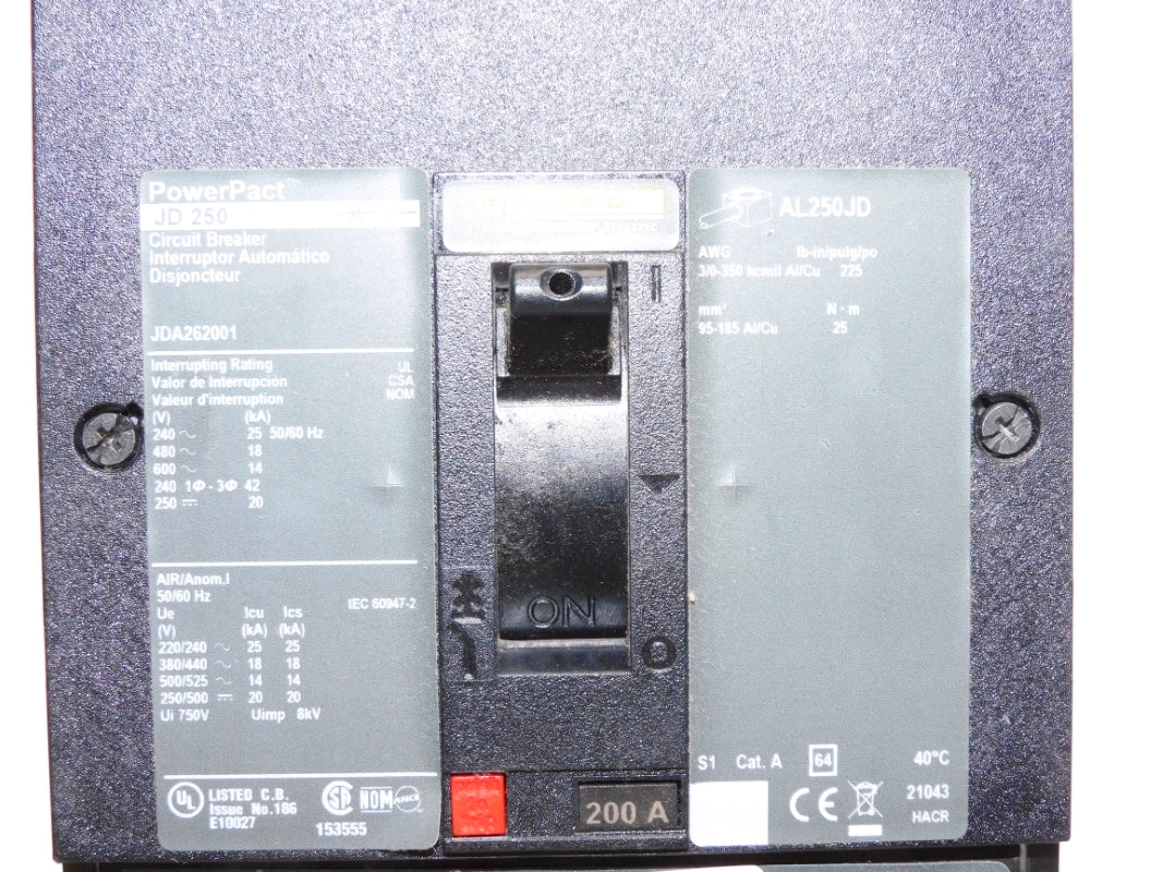 SQUARE D JDA262001 200A 600V NUPI