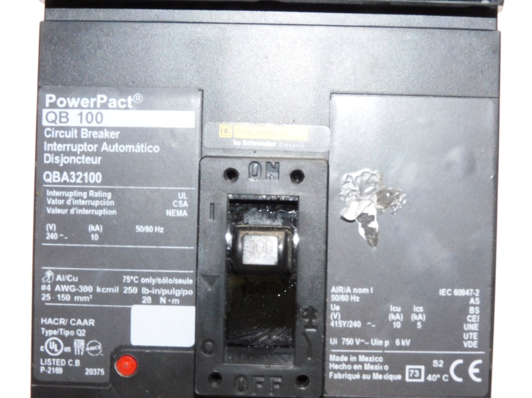 SQUARE D QBA32100 240V 100A NSNP