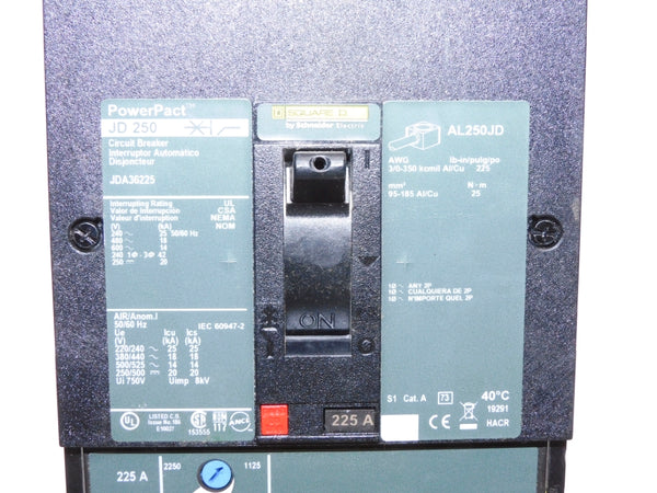 SQUARE D JDA36225 600V 225A NSNP