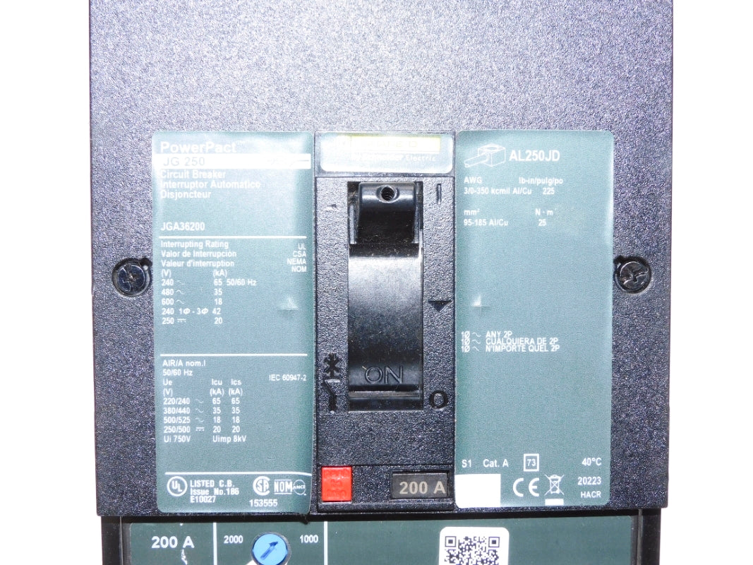 SQUARE D JGA36200 600V 200A NSNP