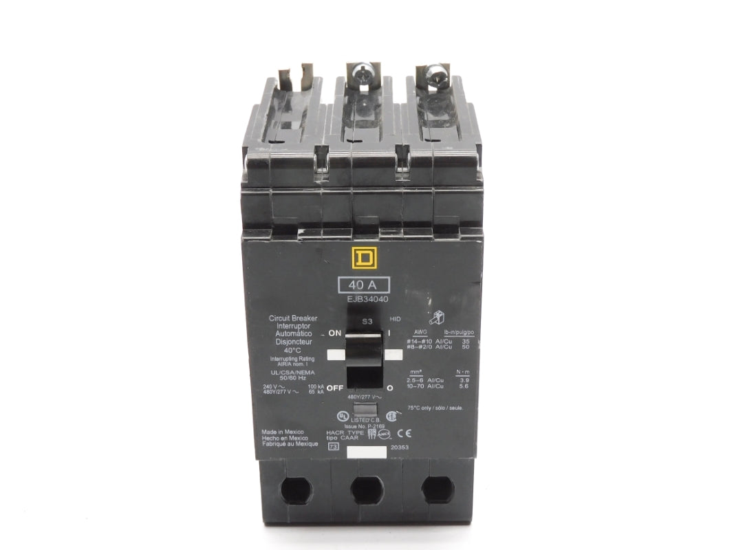 SQUARE D EJB34040 480/277V 40A UNMP