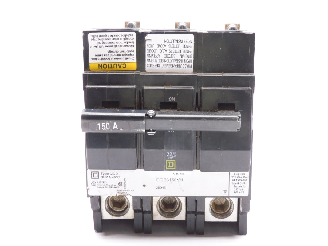 SQUARE D QOB3150VH 150A 240V (AS PICTURED) NSNP