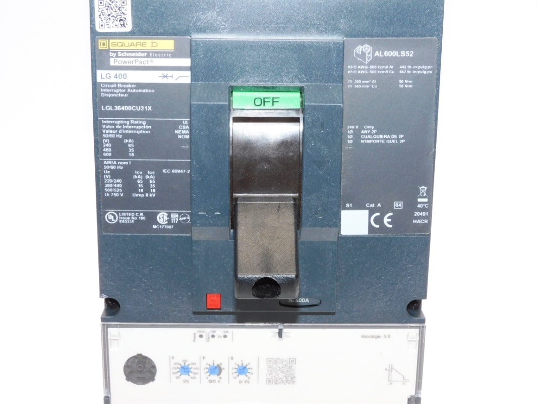 SQUARE D LGL36400CU31X 600V 400A NSNP