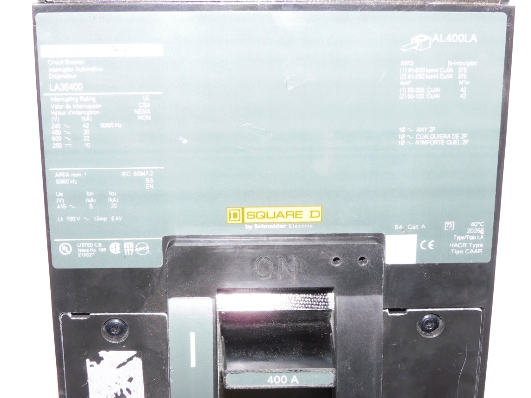 SQUARE D LA36400 400A 600V (AS PICTURED) NUPI
