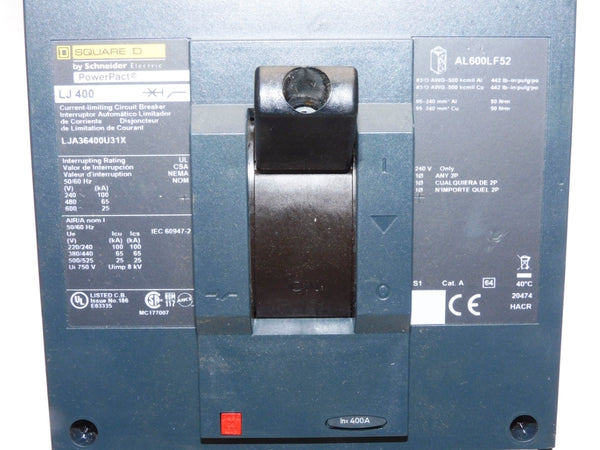 SQUARE D LJA36400U31X 600V 400A NSNP