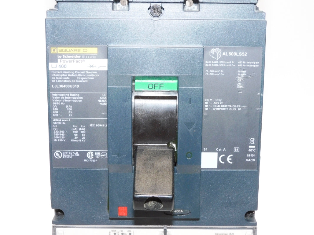 SQUARE D LJL36400U31X 600V 400A NSNP