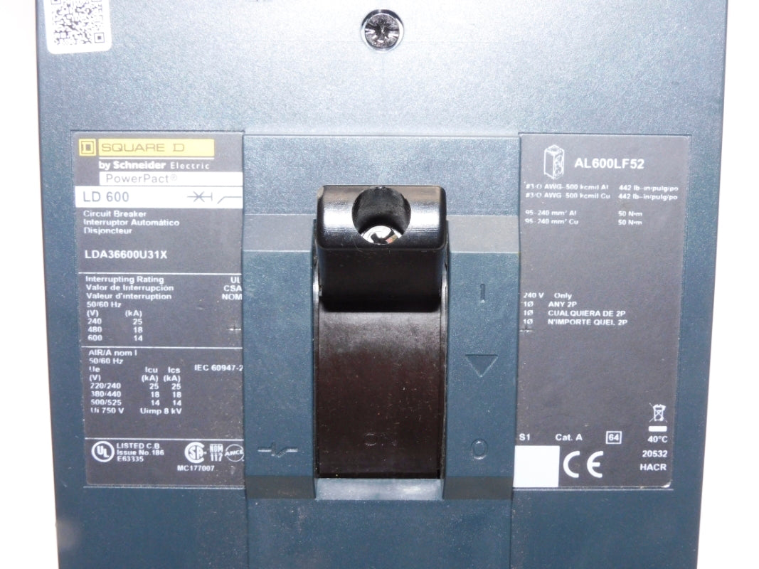 SQUARE D LDA36600U31X 600A 600V (AS PICTURED) NSNP