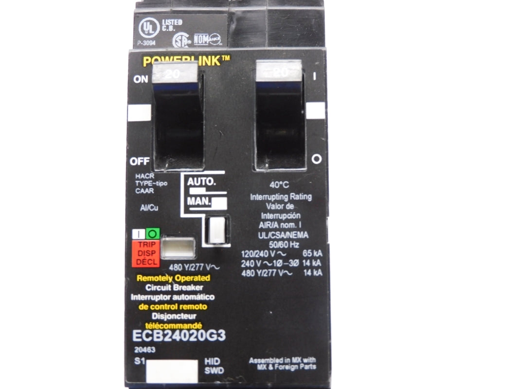 SQUARE D ECB24020G3 20A 480/277V NSNP