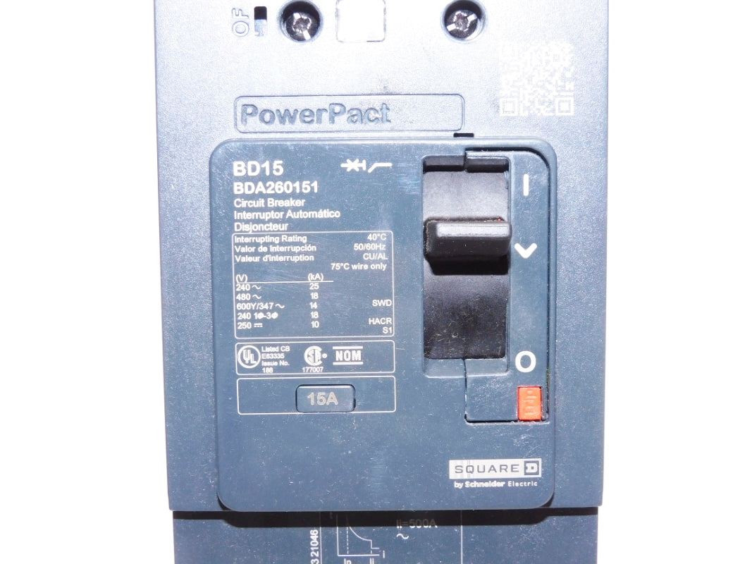 SQUARE D BDA260151 15A 480V NSNP