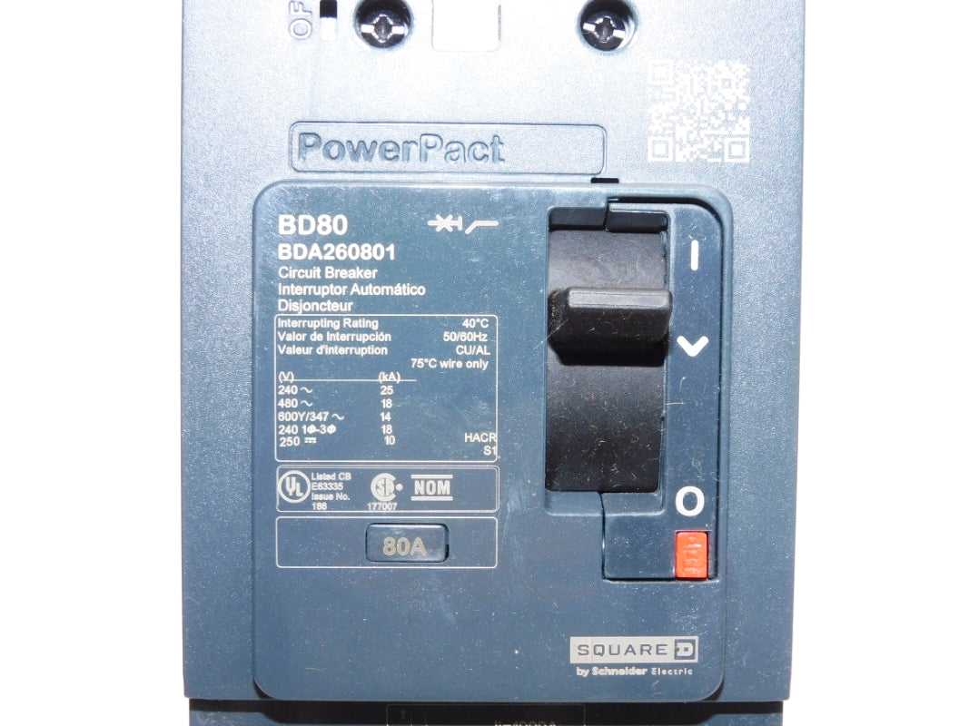 SQUARE D BDA260801 80A 480V NSNP