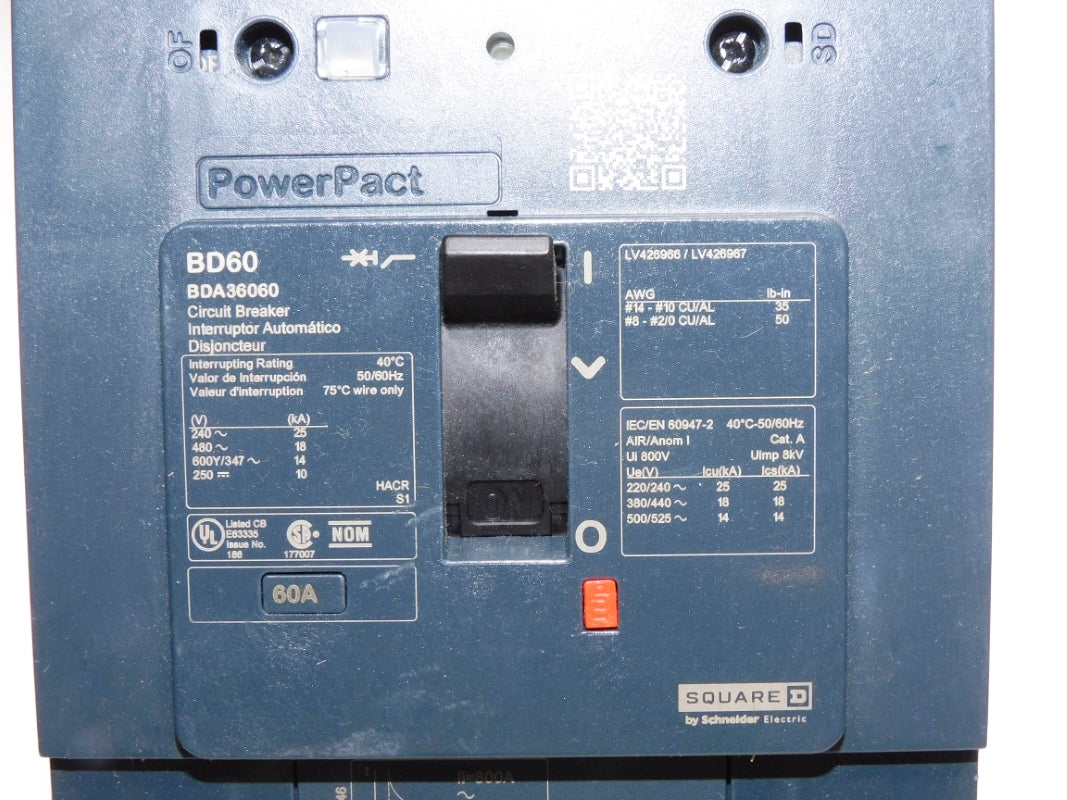 SQUARE D BDA36060 60A 480V NSNP