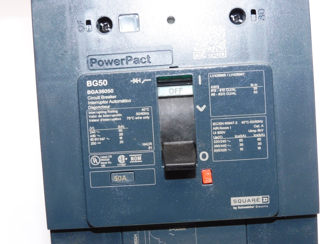 SQUARE D BGA36050 480V 50A NSNP