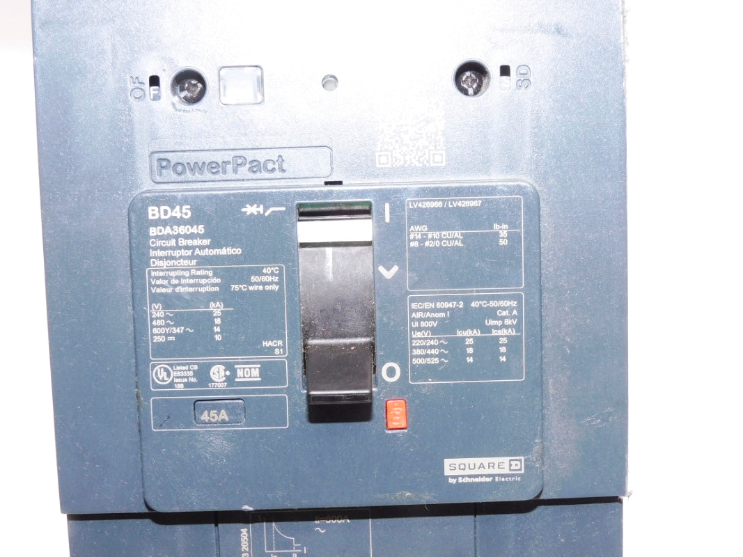 SQUARE D BDA36045 45A 480V (AS PICTURED) NSNP