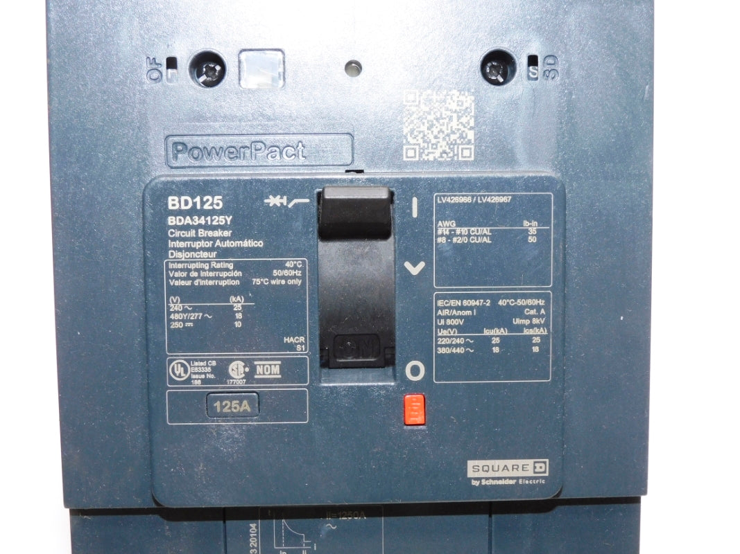 SQUARE D BDA34125Y 125A 480/277V NSNP