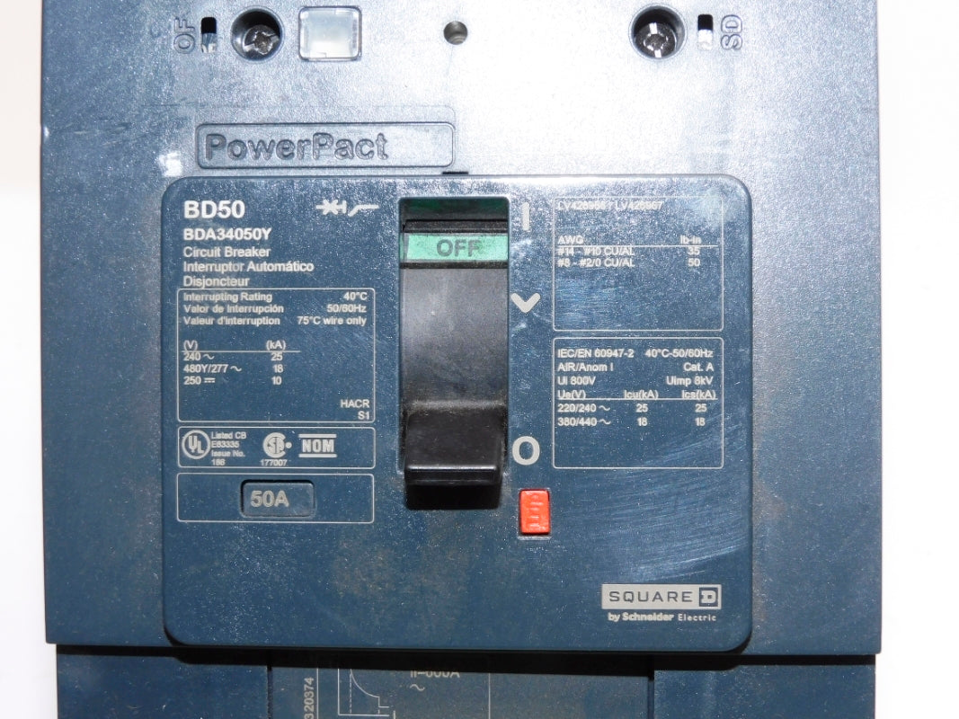 SQUARE D BDA34050Y 50A 480/277V NUPI