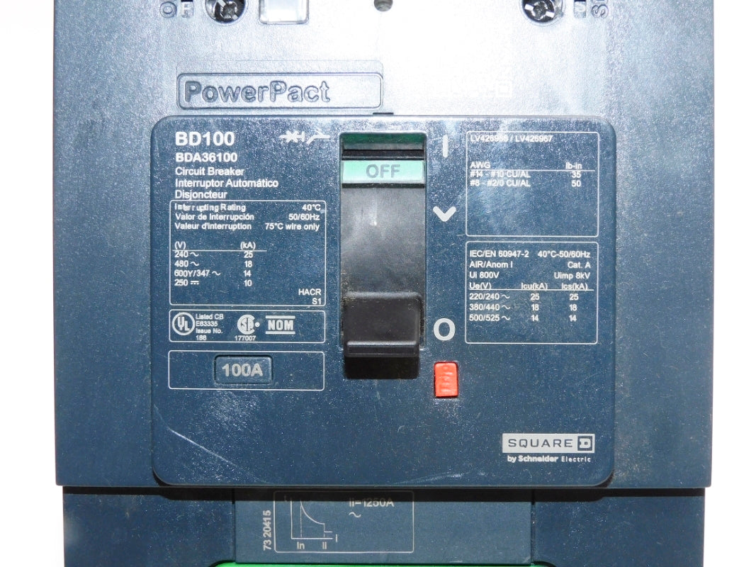 SQUARE D BDA36100 480V 100A NSNP