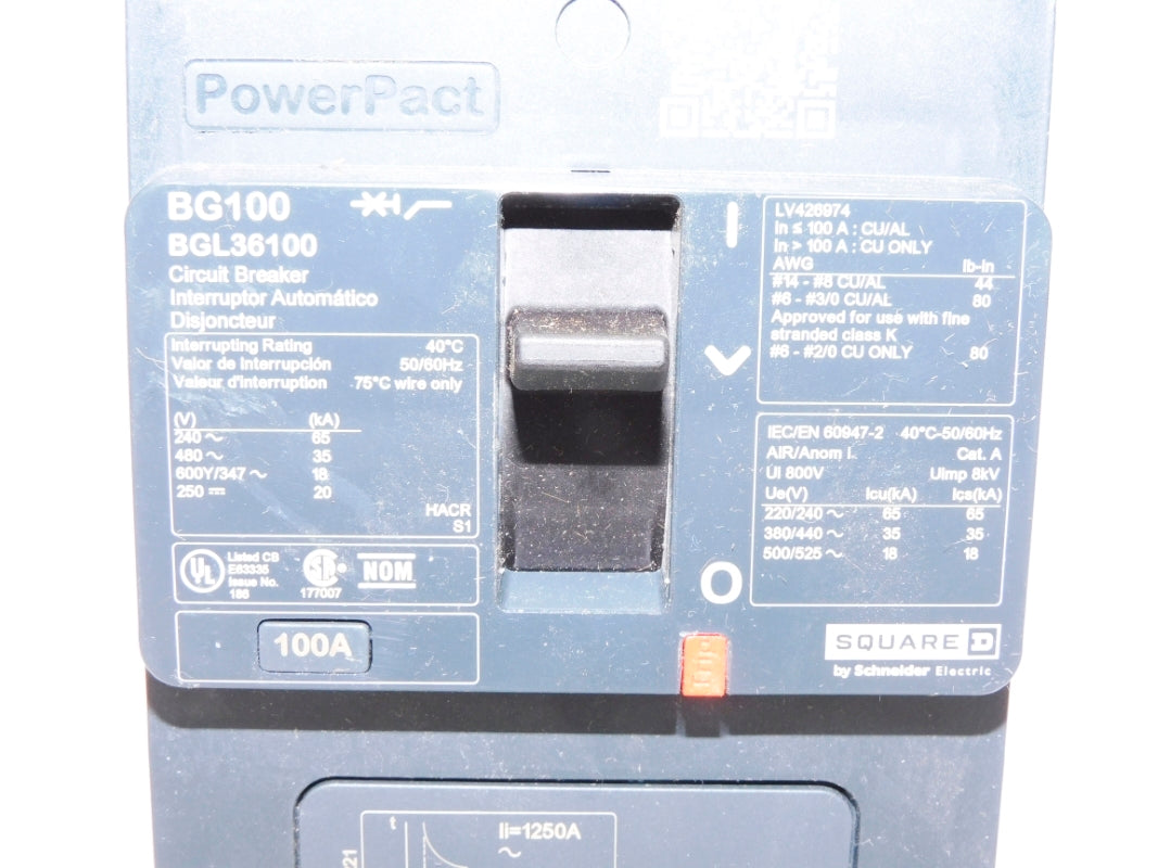 SQUARE D BGL36100 100A 480V NSNP