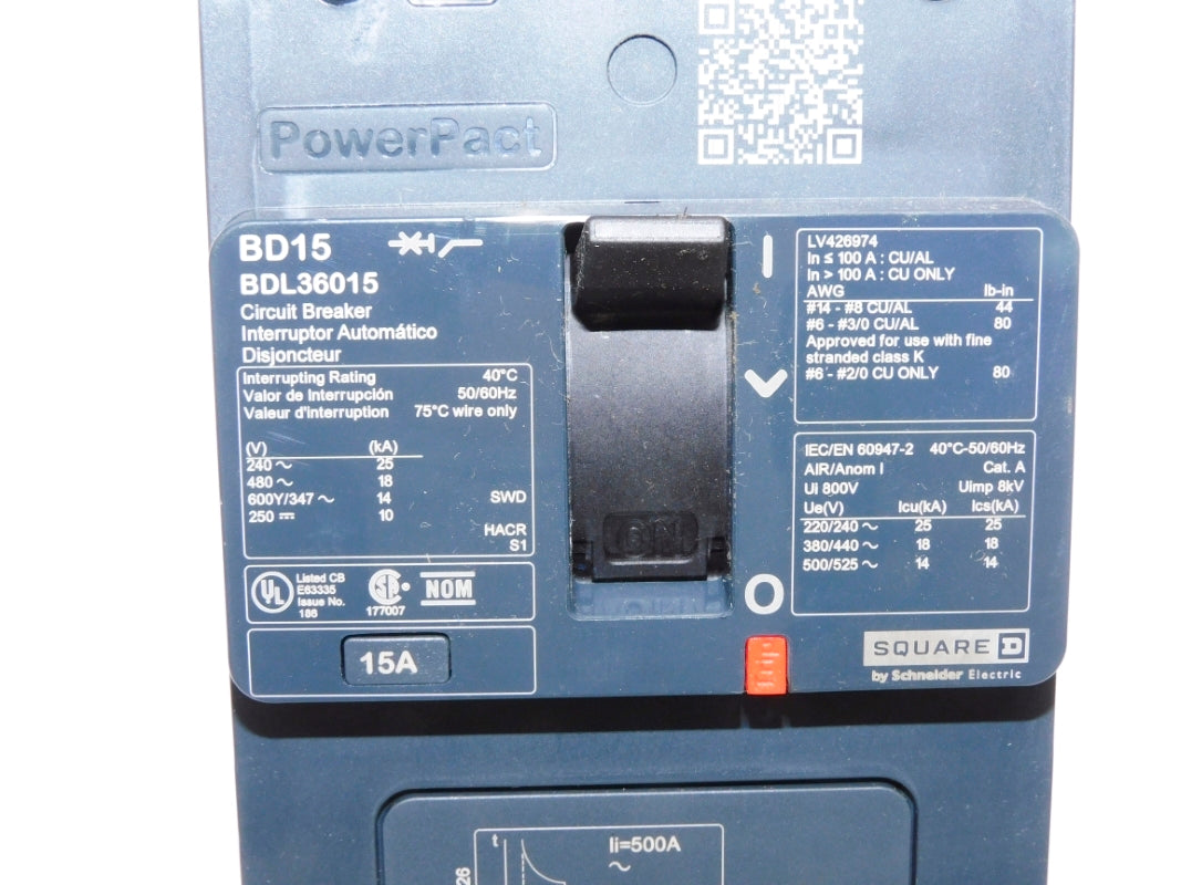 SQUARE D BDL36015 15A 480V NSNP