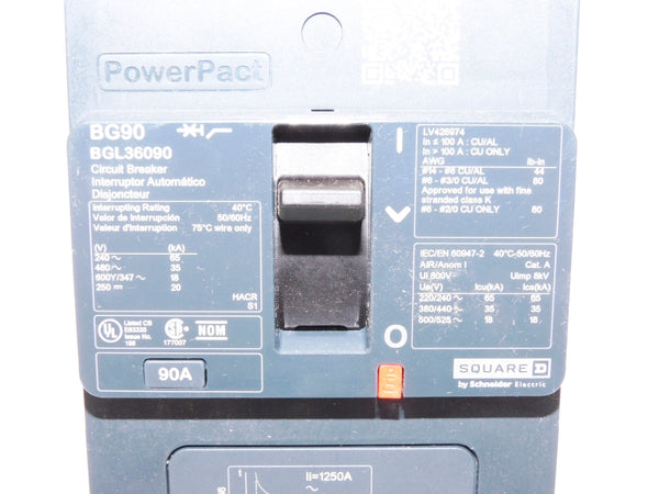 SQUARE D BGL36090 90A 480V NSNP