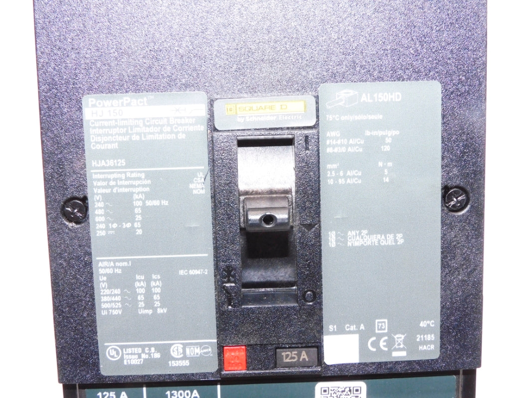 SQUARE D HJA36125 600V 125A (AS PICTURED) NSNP