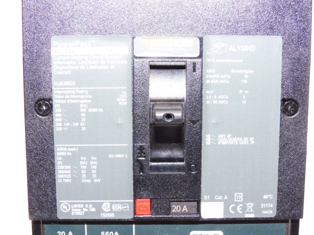SQUARE D HJA36020 600V 20A (AS PICTURED)  NSNP