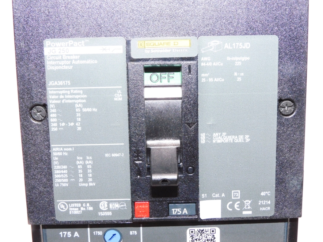 SQUARE D JGA36175 175A 600V (AS PICTURED) NSNP