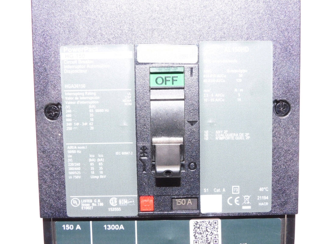 SQUARE D HGA36150 600V 150A (AS PICTURED) NSNP