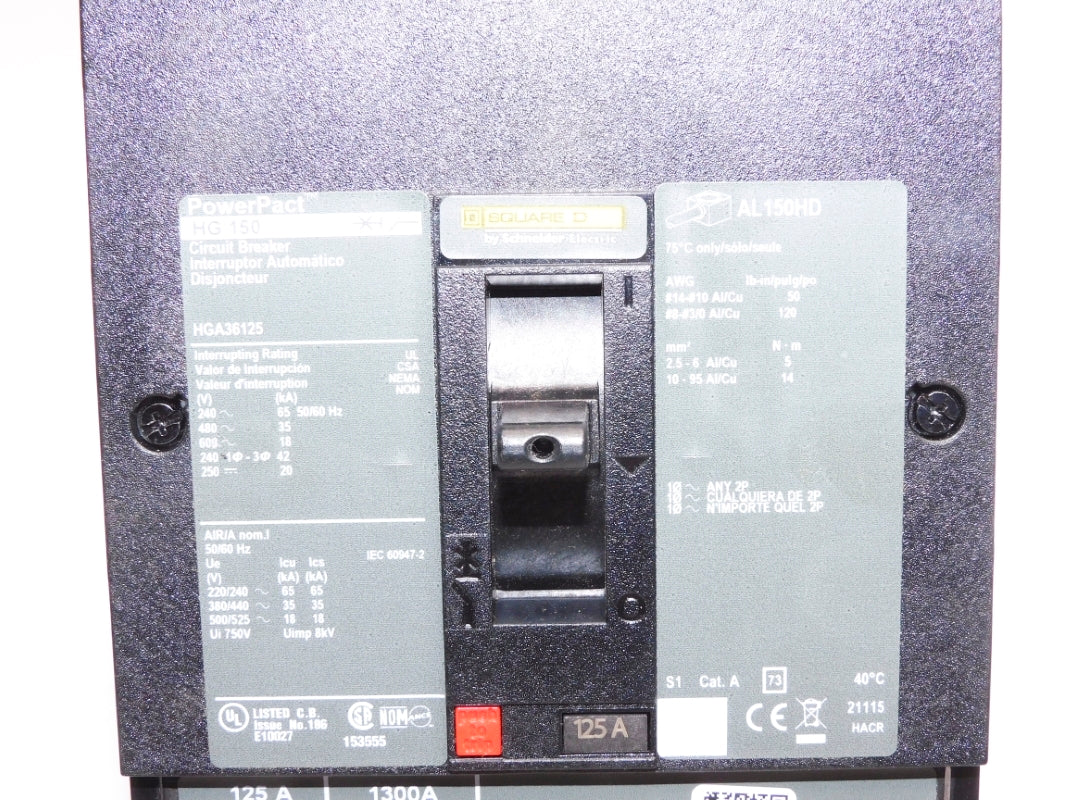 SQUARE D HGA36125 600V 125A NSNP