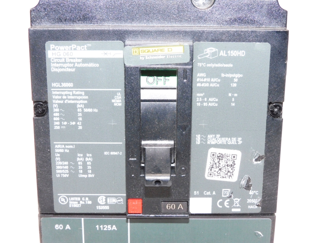 SQUARE D HGL36060 600V 60A (AS PICTURED) NUPI