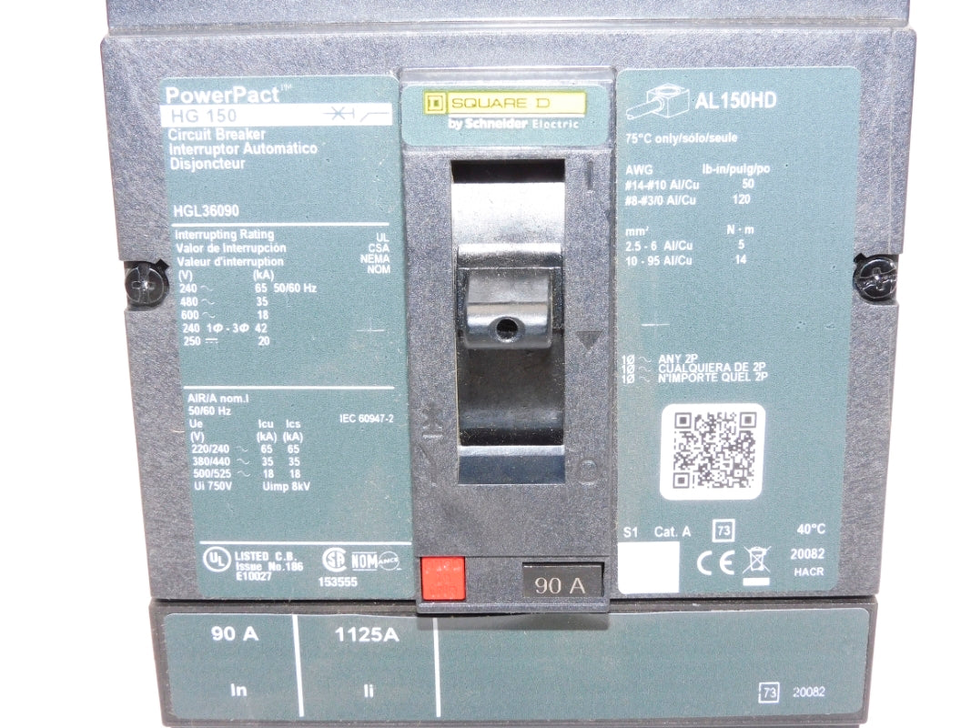 SQUARE D HGL36090 90A 600V NSNP