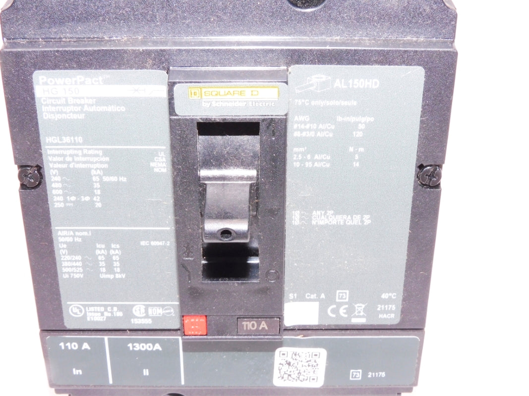 SQUARE D HGL36110 110A 600V NSNP