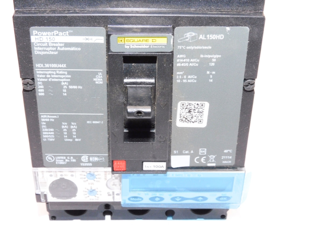 SQUARE D HDL36100U44X 100A 600V NSNP