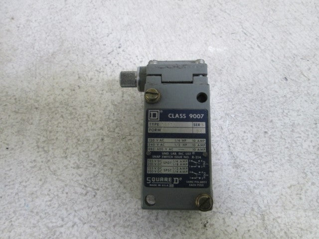 SQUARE D LIMIT SWITCH 9007-B62C (AS PICTURED) *AS IS*