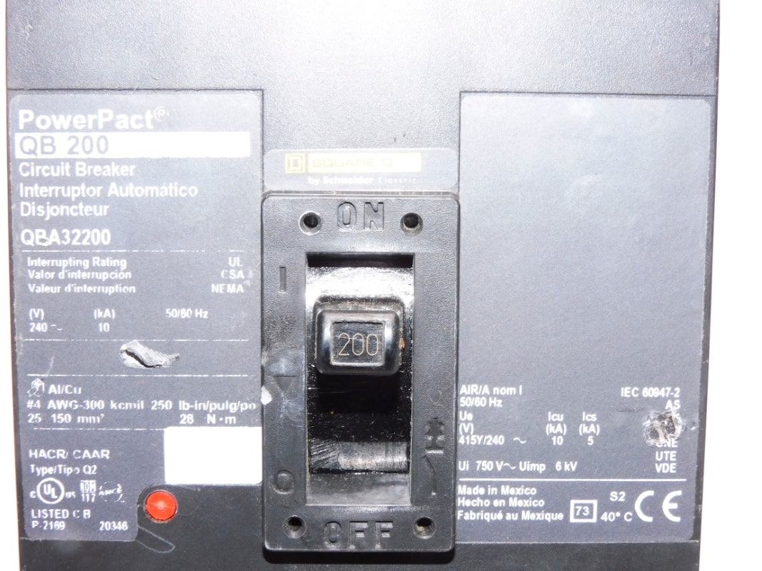 SQUARE D QBA32200 240V 200A NSNP