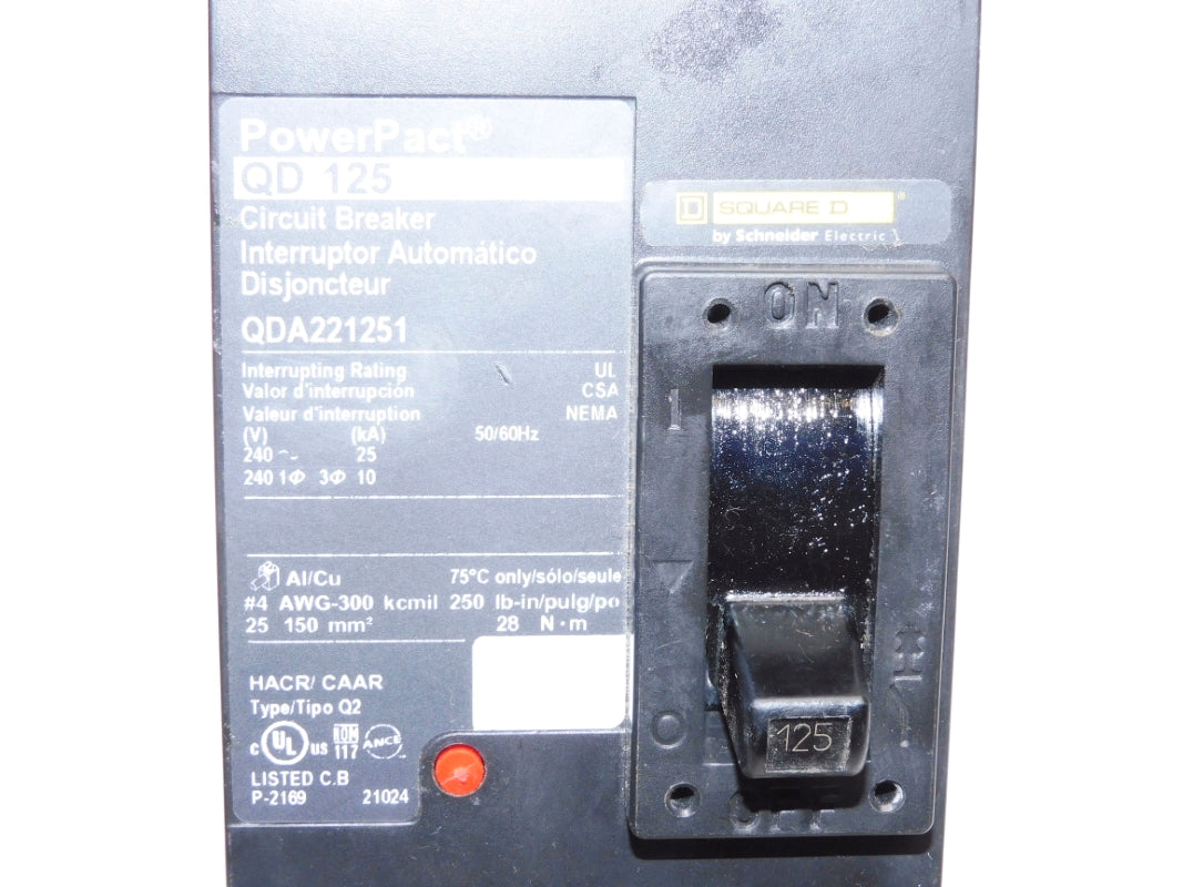 SQUARE D QDA221251 125A 240V NUPI