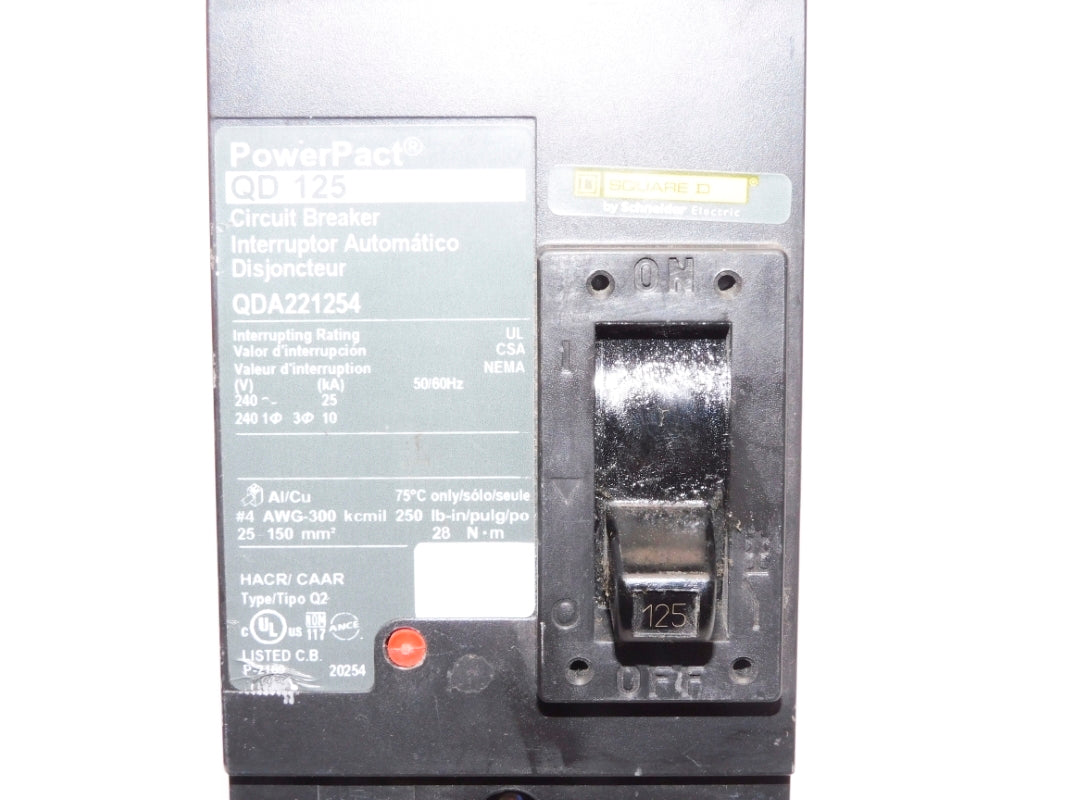 SQUARE D QDA221254 125A 240V NUPI
