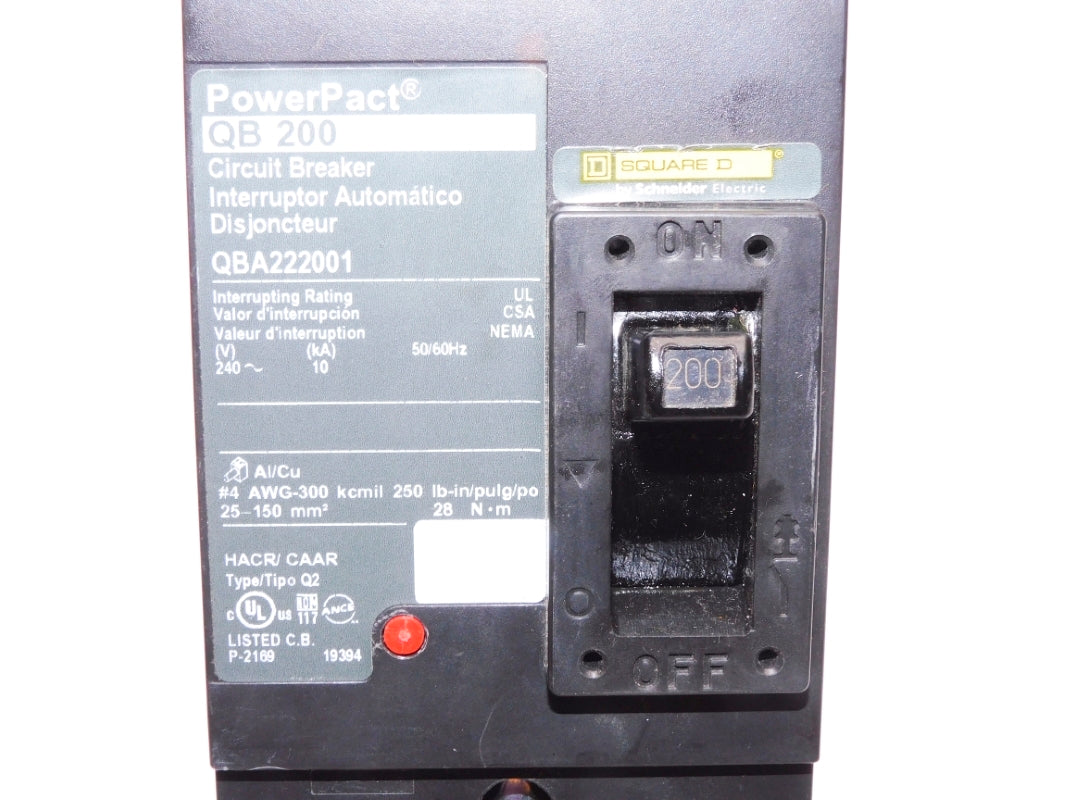 SQUARE D QBA222001 200A 240V (AS PICTURED) NUPI
