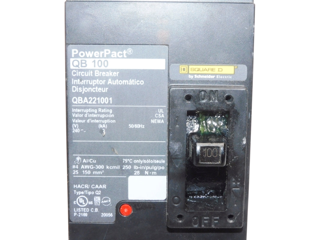 SQUARE D QBA221001 100A 240V NUPI