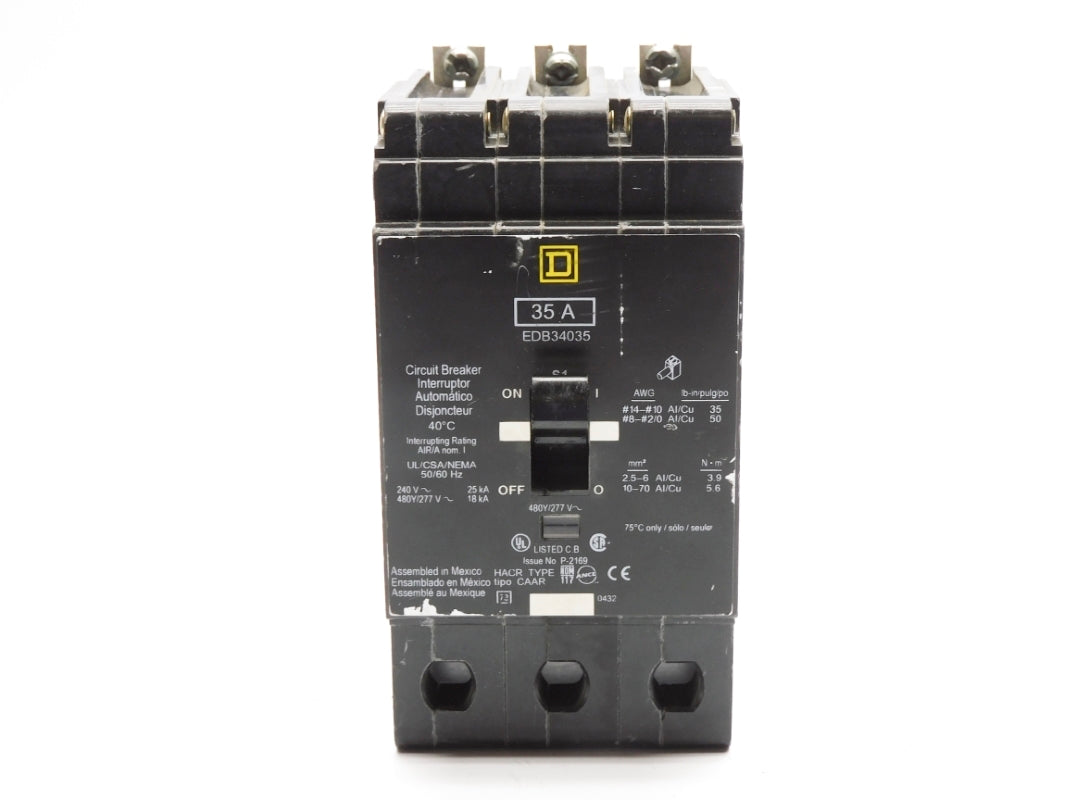 SQUARE D EDB34035 35A 480/277V UNMP