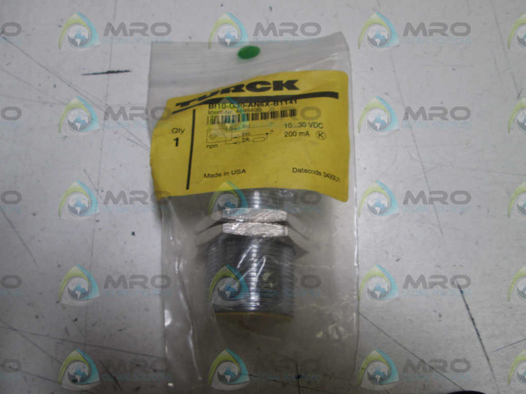 TURCK METAL BARREL WITH CONNECTOR BI10-G30-AN6X-B1141 *NEW IN FACTORY BAG*
