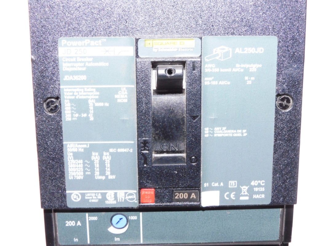 SQUARE D JDA36200 600V 200A (AS PICTURED) NSNP