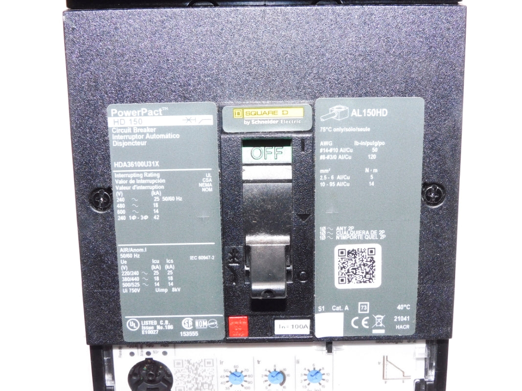 SQUARE D HDA36100U31X 100A 600V NSNP