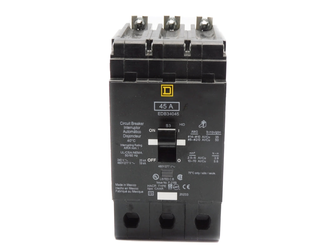 SQUARE D EDB34045 45A 480/277V NSNP