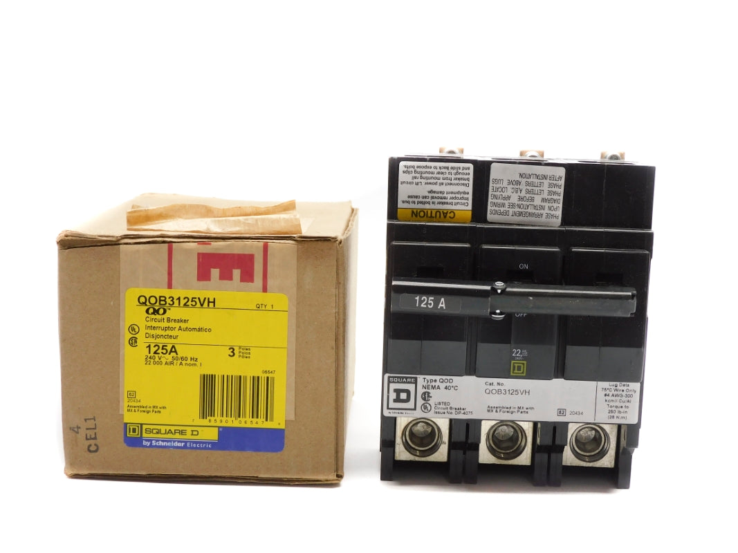 SQUARE D QOB3125VH 240V 125A NSMP