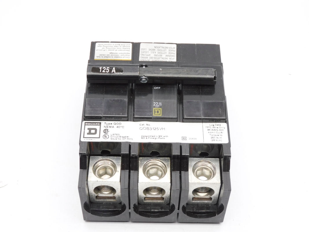 SQUARE D QOB3125VH 240V 125A NSMP