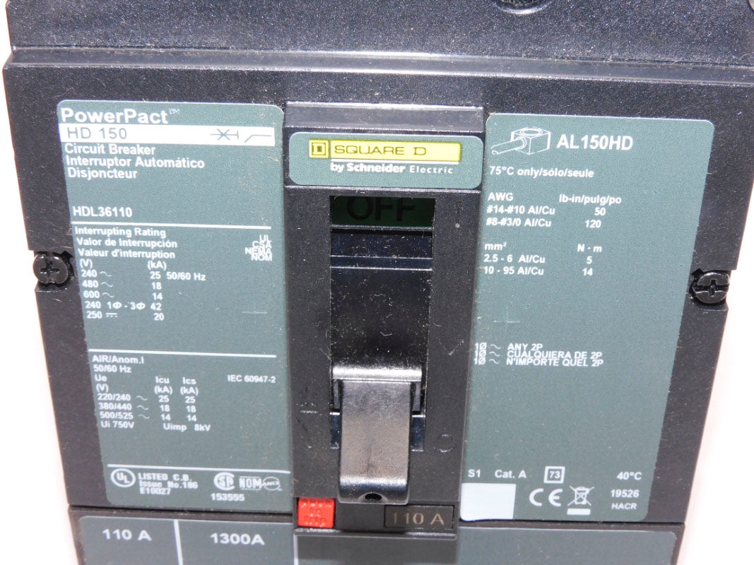 SQUARE D HDL36110 110A 600V NSMP