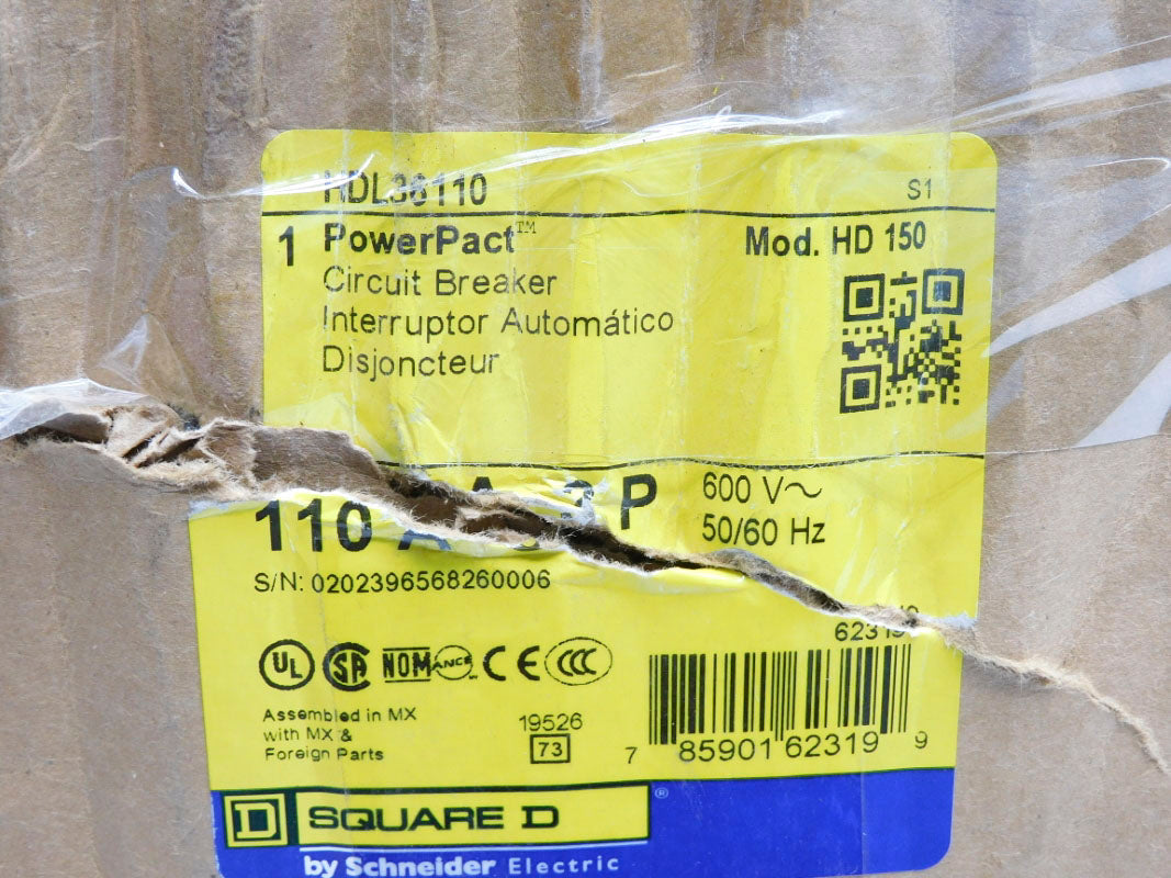 SQUARE D HDL36110 110A 600V NSMP