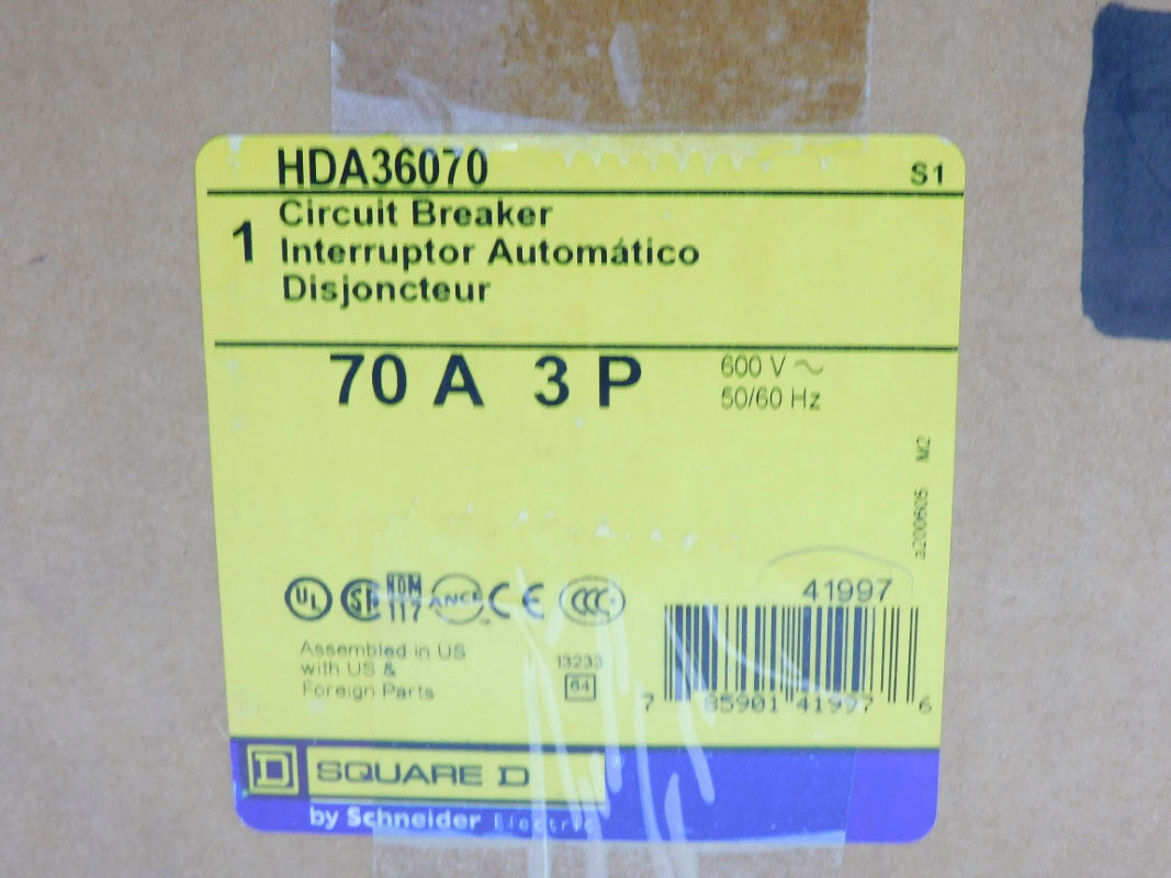SQUARE D HDA36070 70A 600V NSMP